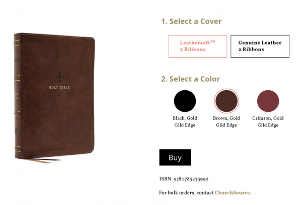 Catholic Bible cover options at a glance